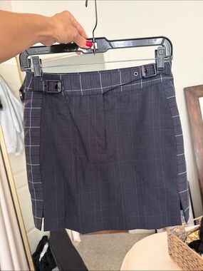 rag & bone Navy Plaid Mini Skirt.